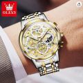 Inspired by olevs  Watch Men Stainless Steel Watches Luxury Diamond Chronograph Multifunction Men Wrist Watch with Date Business Classic Dress Watch for Men Gift for Men reloj de Hombre. 