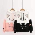Pikachu Hoolie Harajuku Pink Hoodies Cartoon Cat Printed Hooded Sweet Sweatshirt Women 20223Winter Thick Warm Female Cute Kawaii Tops Tracksuit. 