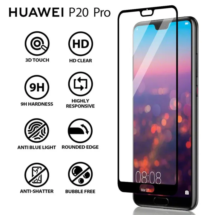 Huawei P20 Pro Tempered Glass Screen Protector 6D/9D/11D - Black