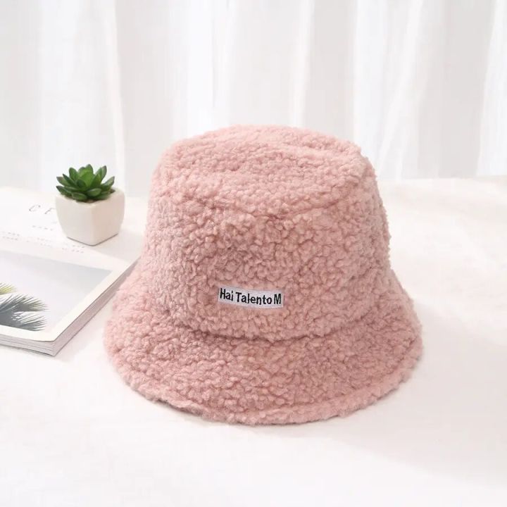 2021%20New%20Hats%20for%20Women%20Autumn%20Winter%20Bucket%20Hats%20Lamb%20Plush%20Soft%20Warm%20Fisherman%20Hat%20Panama%20Casual%20Caps%20Lady%20Flat%20Top%20Cap%20-%20Image%202