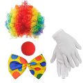 Clown Costume Clown Wig Clown Nose Accessories Bow Tie White Gloves.