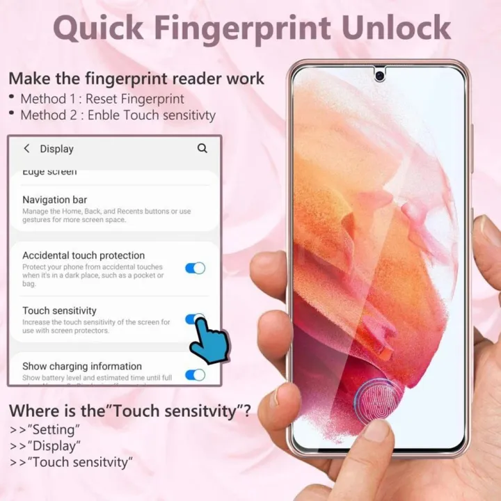 2Pcs%20Fingerprint%20Unlocking%200.18mm%209H%20Tempered%20Glass%20For%20Samsung%20Galaxy%20S24%20Ultra%20S23%20S22%20S21%20Plus%20FE%20Note%2020%20Screen%20Protector%20-%20Image%206