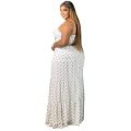 5XL Plus Size Two Piece Set Women Summer Clothing Wholesale y Sweet Bra and Maxi Skirt Dots Print Matching Suit Dropsping.