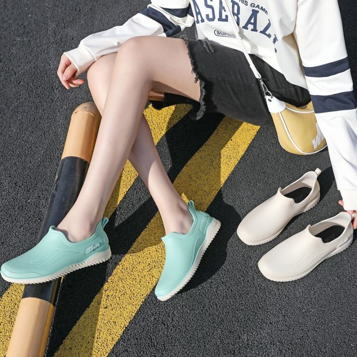 New%202023%20Rain%20Boots%20Women's%20Short%20Adult%20Fashion%20Wear%20Non-slip%20Young%20Beautiful%20Water%20Shoes%20Rubber%20Shoes%20Low%20Top%20Rain%20Boots%20-%20Image%202