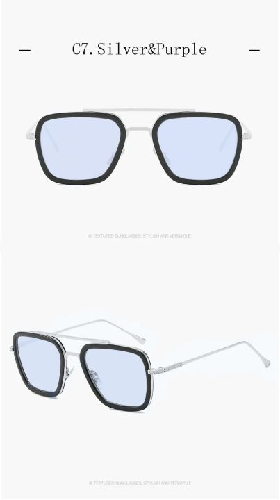 Avengers Infinity War Tony Stark Sunglasses Iron Man Glasses Rectangle clear trendy sun glasses gothic oculos moda masculina