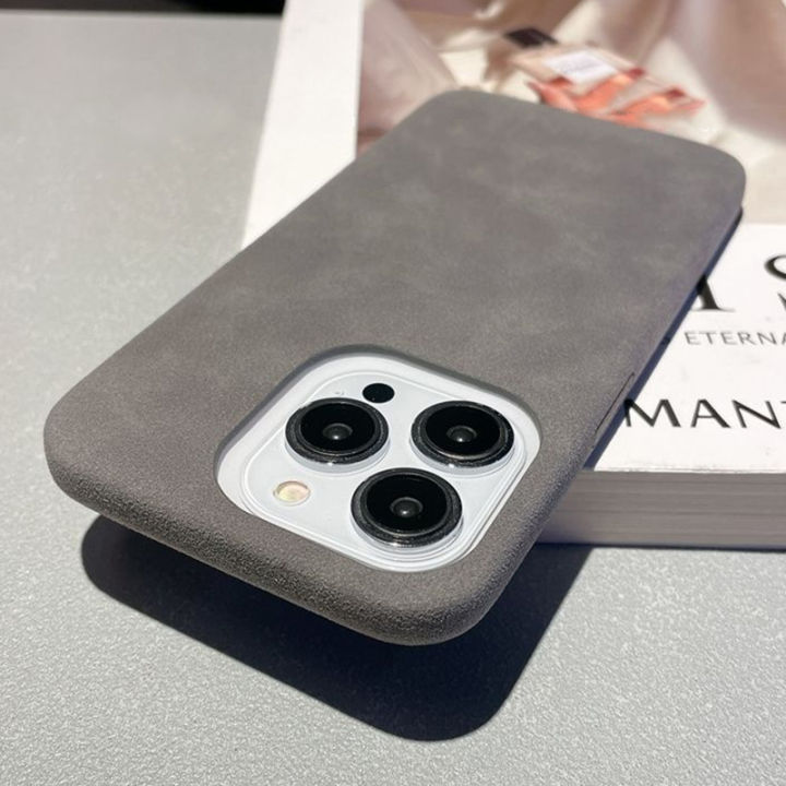 HOCE Luxury Suede Leather Phone Cases For iPhone 11 12 13 14 15 16 17 Pro Max X XR XS Max 8 7 16 Plus Case Ultra Thin Slim Soft Cover