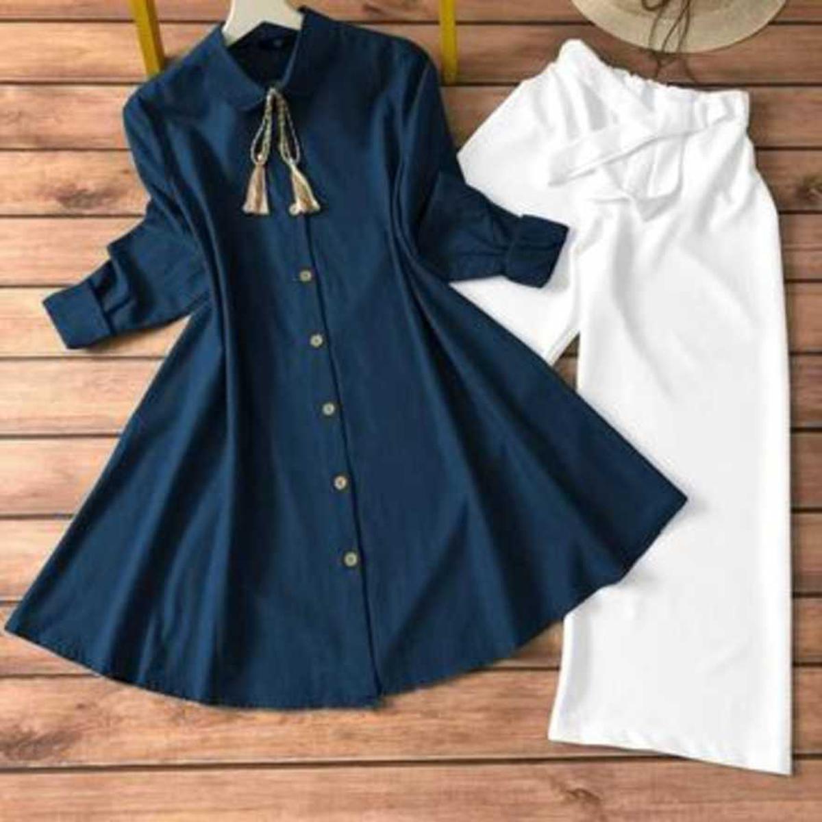 Western Fashion Ladis Stitched Tops and pant Double Georgette style Kurti dress for women