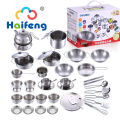 【Limited stock】 25pcs Children Stainless Steel Pretend Play Food Kitchen Cookware Set Mini Cooking Game Pot Shovel Tinplate Kid Kitchen. 