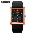 SKMEI leather strap mens luxury watches brands fashion quartz wristwatch, 9256. 