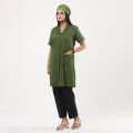 Nursing Dress Full Set Made by Torre Febric/Female Nursing Dress Olive Color With Half Sleeve and Three quarter sleeve/Medical Nursing Apron. 