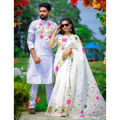 Stylish & Fashionable New Matching Best/Coupple Dress/For Men & Women / Saree & Panjabi/ (Combo Set)) - Panjabi. 