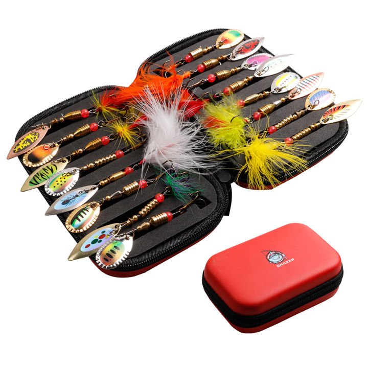 16pcs Spinners Spoons Crankbaits Bass Fishing Lures Kit Portable Swivel Sequins Trout Rig Jigs Hooks Fishing Equipment