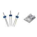 BRADOO-6Pack Double Twin Needles Wrinkled Needle with 2 PCS 9 Groove Pintuck Presser Foot for Sewing Machine Accessories 5FM.