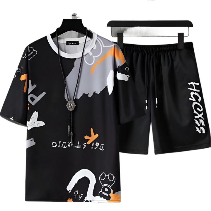 Black%20All%20print%20Summer%20Combo%20T-Shirt%20&%20Pant%20for%20Boy%20-%20Image%202