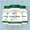21st Century Ginkgo Biloba Extract – 60 mg – 60 Vegetarian Capsules – with Standardized Ginkgo Biloba – for Brain & Memory Support. 