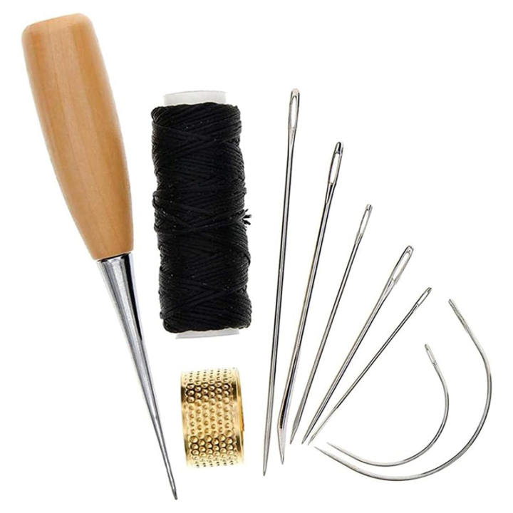 10 Piece Sewing Needle Awl Leather Craft Sewing Accessories Craft Sewing As Shown Stitching Awl Sewing Leathercraft Shoe Repair Tools