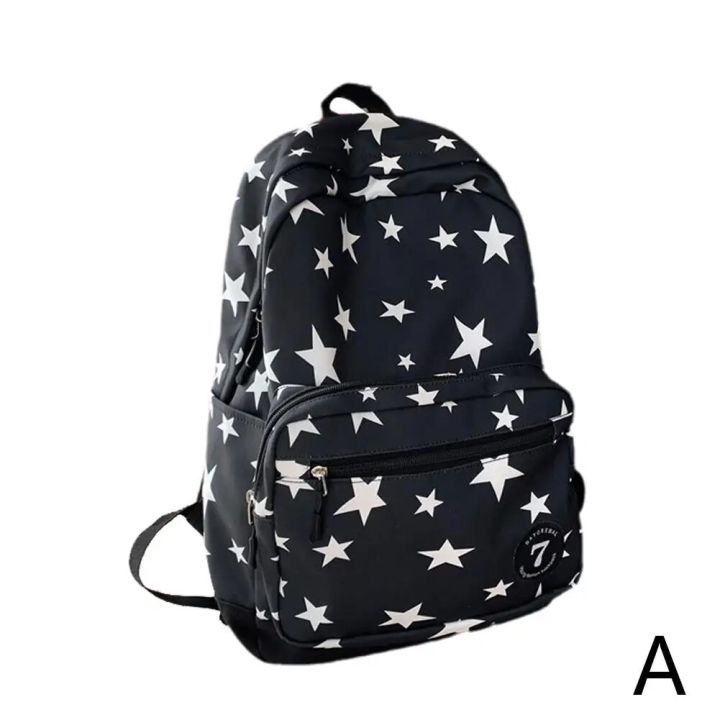 White%20Star%20Printed%20Solid%20Backpack%20Bookbag%20Student%20Back%20To%20School%20Casual%20Fashion%20Nylon%20Travel%20Women's%20Large%20Backpacks%20-%20Image%207