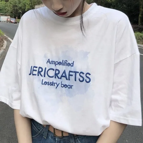 Short%20Sleeve%20T%20T-shirt%20Girl%20Summer%20Clothes%202024%20New%20Junior%20High%20School%20Students%20Korean%20Style%20Loose%20Print%20Half%20Sleeve%20Top%20Clothes%20-%20Image%204