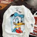 Disney Donald Duck Sweatshirts Women Men Loose Long Sleeve Autumn Oversized Hoodies Pullover Streetwear Harajuku Clothes Ladies.