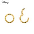 Alisouy 1PC Steel Tiny Nostril Segment Septo Nose Rings Captive Ear Nose Hoop Piercings Clip on Helix Rings Body Jewelry 7 Color. 