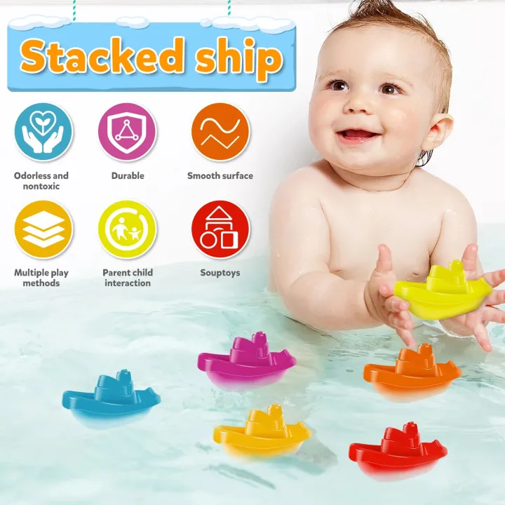 6Pcs%20Baby%20Bath%20Boat%20Toy%20Floating%20Ship%20Bath%20Toy%20Colorful%20Stackable%20Bath%20Toys%20Fun%20Baby%20Bath%20Time%20Connectable%20Boats%20for%20Kids%20-%20Image%203