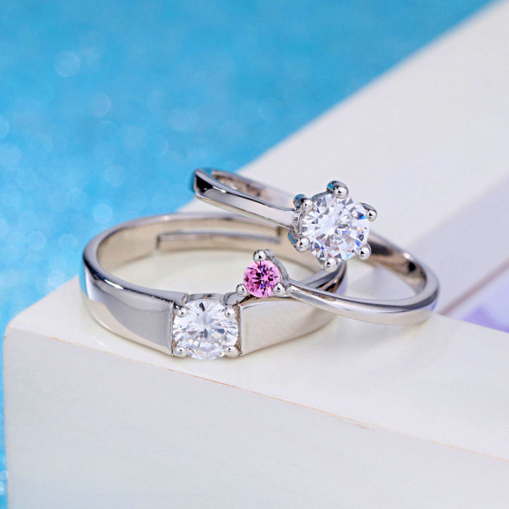 Couple%20Rings%20%20Silver-color%20Adjustable%20Rings%20With%20White%20Crystal%20Romantic%20%20Ring%20-%20Image%204