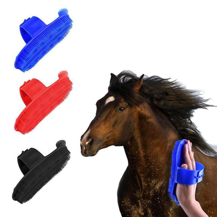 JAY Plastic Curry Comb Adjustable Strap Horse Pony Care Grooming Scraper Brush Clean