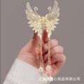 Elegant Opal Butterfly Hairpin/Hairclip/Claw/Kakra For Women Fairy Air Tassel Pendant Gripper Rhinestone Small Gripper On The Back Of The Head For Women.