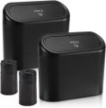 Universal Car Clamshell Trash Bin Hanging Auto Garbage Dust Case Storage Box Organizer Mini Black ABS Pressing Type Waterproof Trash Can with 20Pcs/roll Garbage Bags. 