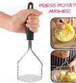 Stainless Steel Potato Masher With Plastic Handle, Food Press For Fruit And Vegetable - Vegetable Cutter.