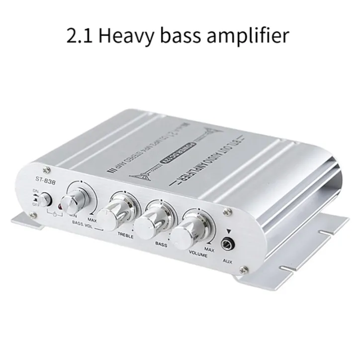 Car%20Stereo%20Amplifier%20Speaker%20Hifi%20Power%202.1%20Channel%20Home%20Subwoofer%20Audio%20Output%2012V%20Audio%20System%20Easy%20to%20Use%20Silver%20-%20Image%202