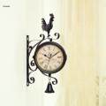 Double Sided Wall Clock, Outdoor Garden Clock Train Station Clock Vintage Wall Mounted Clock-. 