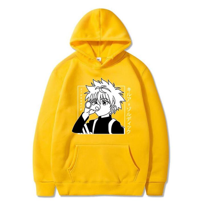 Japanese Anime Funny Killua Eyes Killua HxH Hoodies Winter Japan Style Hunter X Hunter Sweatshirts Streetwear for Women/men