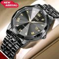 NEW FREE BOX Olive-s Luxurious Formal Fashionable Look Cutting Edge Glass Day and Date Facilities Stainless Steel Chain Strap Men's Watch. 