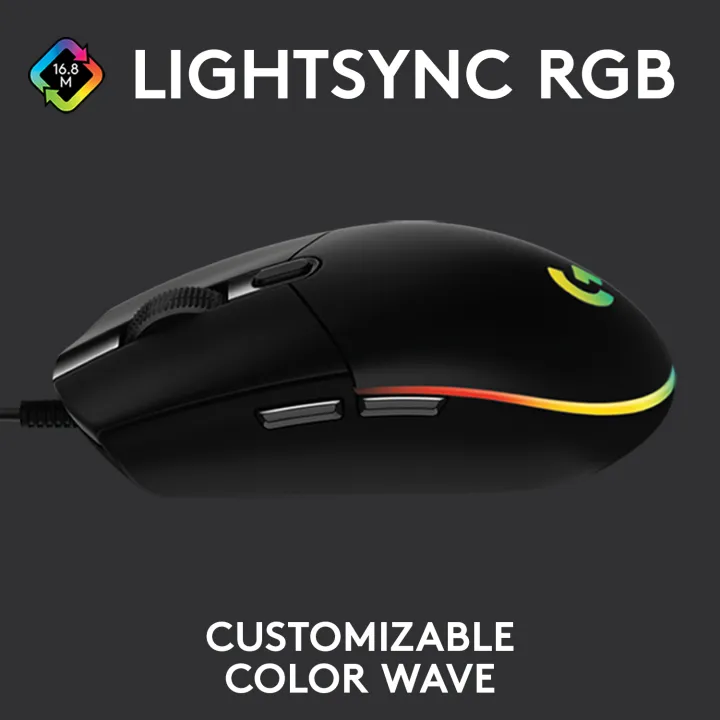 Logitech%20G102%20Light%20Sync%20Gaming%20Mouse%20with%20Customizable%20RGB%20Lighting,%206%20Programmable%20Buttons,%20Gaming%20Grade%20Sensor,%208%20k%20dpi%20Tracking,16.8mn%20Color,%20Light%20Weight%20-%20Image%202