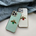 FELMYST Diamond Bee Phone Case For iPhone 8/7 Plus Luxury Brand 3D Honeybee Mobile Casing Metal Gem Square Girl Boy Gift Soft Shockproof Back Cover Cases.