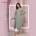 Showstopper Pastel Green Cherry Georgette Kurti Women 0223 000130. 