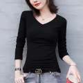 Solid Color Undershirt Base Shirt Women's Long Sleeve T T-shirt Women's Spring and Autumn Tight Top Slim Fit Inner Wear Korean Style Stretch.