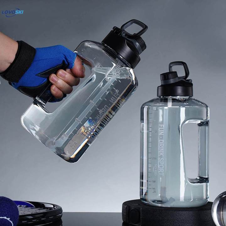 Portable Water Bottle Marker Wide Mouth Drinking for sports Running 2000ml Grey