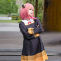 Anime SPY FAMILY Anya Forger Cosplay Costume Kids Anya Kawaii Black Dress Party Clothes Wig Plush Toys Halloween Women Girl. 