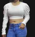 Cotton Crop Top Long Sleeve Blouse for Women, Stylish, Soft, and Comfortable.