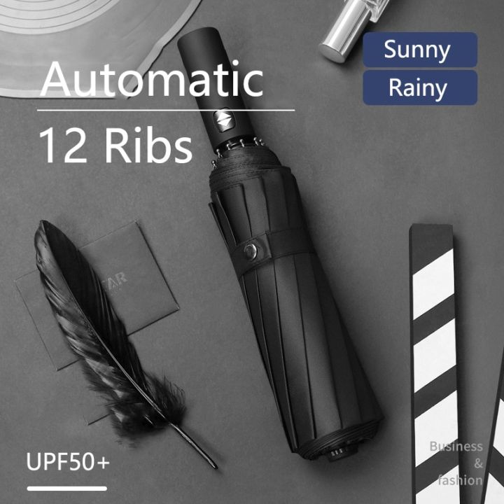 12%20Ribs%20Automatic%20Umbrella%20Rain%20Wind%20Resistant%20Sun%20Umbrellas%20Black%20Coating%20Umbrella%20Parasol%20Portable%20UV%20Folding%20Umbrellas%20-%20Image%203