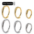 ASTM F136 Titanium Nose Ring Piercing 16g Ear Spiral Hoop Cartilage Earring Hinge Diaphragm Daith Clicker Ring Body Jewelry.