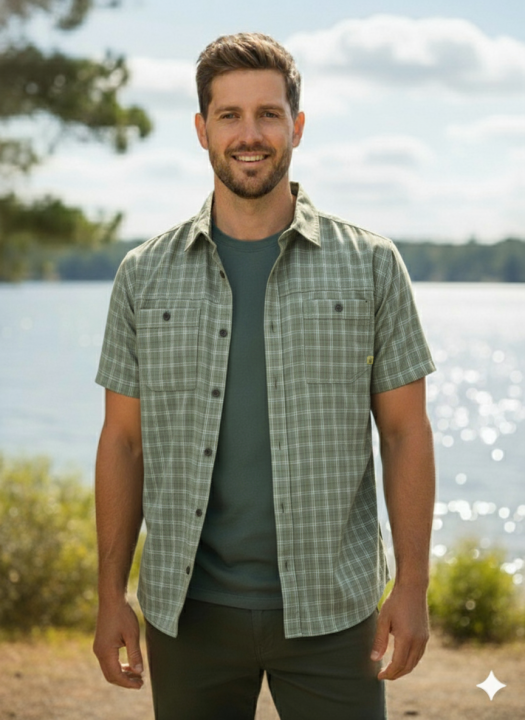 Oversize casual half shirt for men