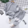 Spring Striped Baby Boys Workout Sweatshirt + Drawstring Sweatpant Sets Kids Tracksuit Child Jumper Pant Jogger Set 2-11 Years. 