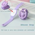 Cartton Cat Design Portable Wrist Strap Mini Watch Hand Held Fan USB Charging Small Rechargeable Fans With Colorful LED Lights. 