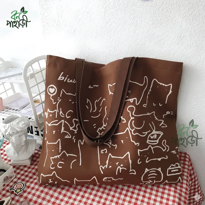 Trendy%20Top%20Handle%20Cute%20cat%20Design%20White%20Color%20Tote%20Canvas%20Bag%20Shopping%20Bag%20/%20College%20/%20University%20Bag,%20Tote%20Bag,%20Canvas%20Bag%20with%20Zipper%20and%20Free%20Pouch,%20pencil%20bag,%20cosmetic%20bag%20-%20Image%208