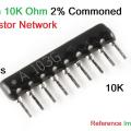 3Pcs- A09-103 10K Resistor NETWORK 9 Pin Leads 10K Commoned Resistor 10K Ohm Tolerance ±2% Common Connected Network Array Resistor. 