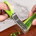 5 Blade Herb Scissors Multifunctional Multi Layers Stainless Steel Knives Kitchen Scissors Scallion Cutter Kitchen Accessories.