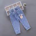 Spring Autumn New Girls High Waist Jeans Trousers Cotton Casual Baby Feet Pants Teenager Denim Boys Clothes.